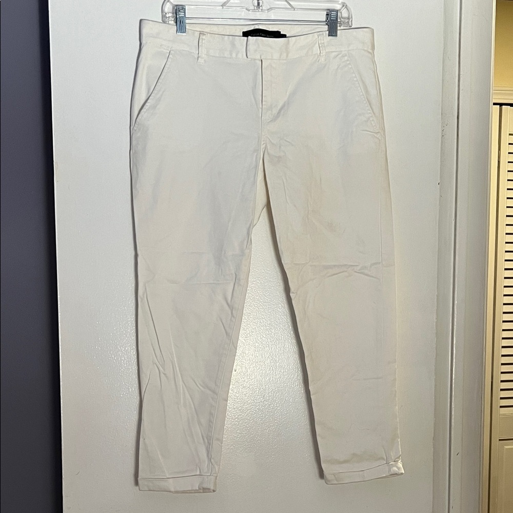 Calvin Klein Women's White Cuffed Skinny Jeans